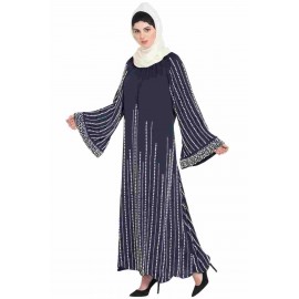 Nazneen Full Hand Work Pearls Embellished Wedding Abaya