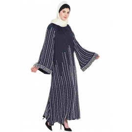 Nazneen Full Hand Work Pearls Embellished Wedding Abaya