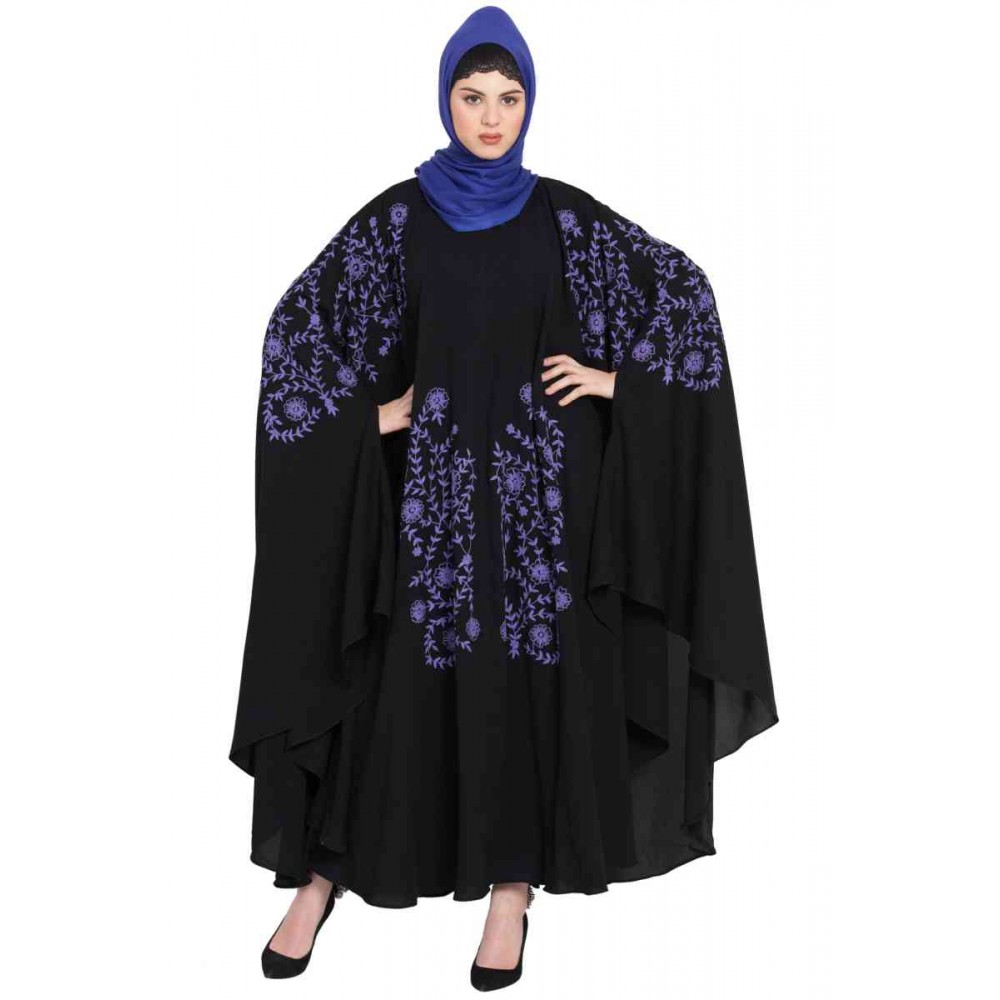 Nazneen Purple Embroidered Irani Kaftan