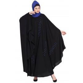 Nazneen Black Blue Hand Work Irani Kaftan