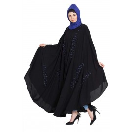 Nazneen Black Blue Hand Work Irani Kaftan