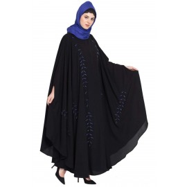 Nazneen Black Blue Hand Work Irani Kaftan