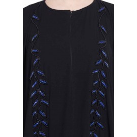 Nazneen Black Blue Hand Work Irani Kaftan