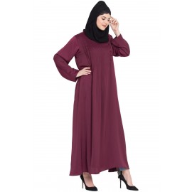 Nazneen Pin Tuck Side Placket Abaya