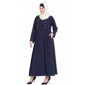 Nazneen Pleat And Decorative Button Abaya