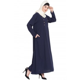 Nazneen Pleat And Decorative Button Abaya