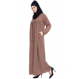Nazneen Front Open Gather At Bust Casual Abaya