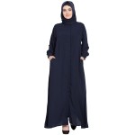 Nazneen Hidden Placket Front Open Casual Abaya