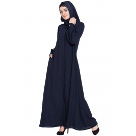 Nazneen Hidden Placket Front Open Casual Abaya