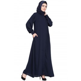 Nazneen Hidden Placket Front Open Casual Abaya