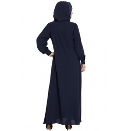 Nazneen Hidden Placket Front Open Casual Abaya