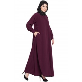 Nazneen Hidden Placket Front Open Casual Abaya