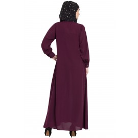 Nazneen Hidden Placket Front Open Casual Abaya