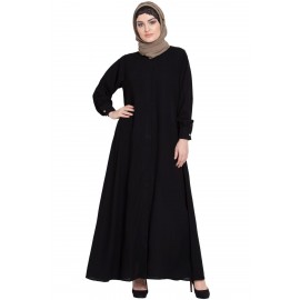 Nazneen Hidden Placket Front Open Casual Abaya