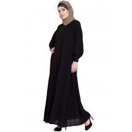 Nazneen Hidden Placket Front Open Casual Abaya