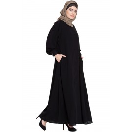 Nazneen Hidden Placket Front Open Casual Abaya