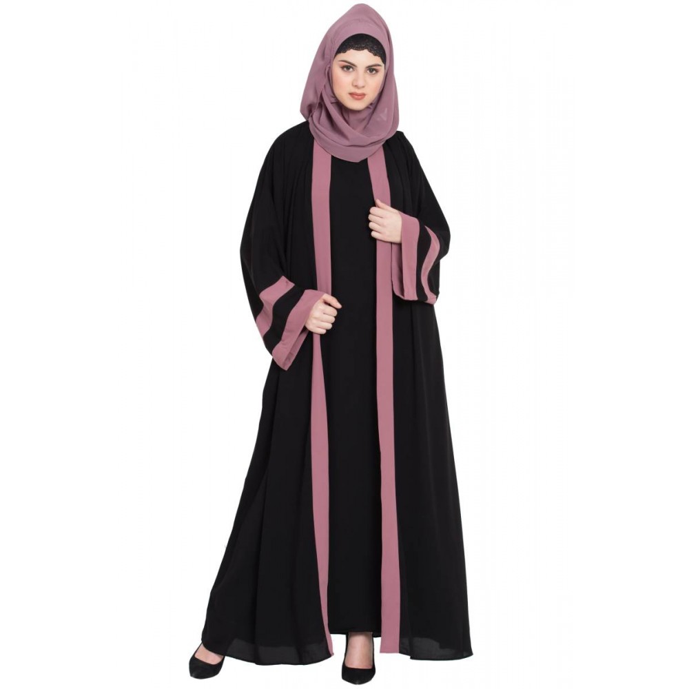 Nazneen Contrast Band With Inner Dubai Kaftan