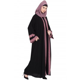 Nazneen Contrast Band With Inner Dubai Kaftan