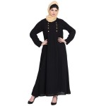 Nazneen Pleat And Decorative Button Abaya