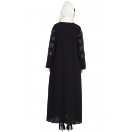 Nazneen Sleeve Embroidered Front Open With Inner Abaya