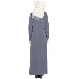 Nazneen Decorative Button Front Open Abaya