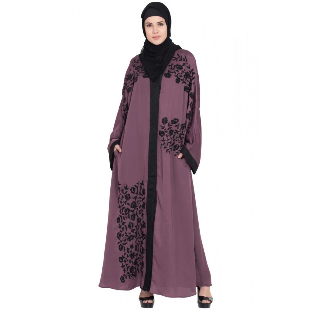 Nazneen Front Open Embroidered Dubai Kaftan