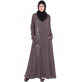 Nazneen Front Embroidered Umbrella Abaya