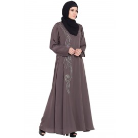 Nazneen Front Embroidered Umbrella Abaya