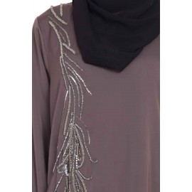 Nazneen Front Embroidered Umbrella Abaya