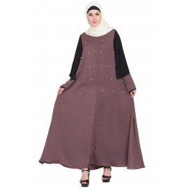 Nazneen Double Sleeve Pearl Beaded Abaya