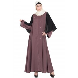 Nazneen Double Sleeve Pearl Beaded Abaya