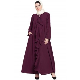 Nazneen Front Open Frill Shrug Cum Abaya