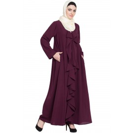 Nazneen Front Open Frill Shrug Cum Abaya