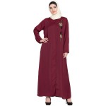 Nazneen Front Zip And Slit Hand Work Nida Abaya