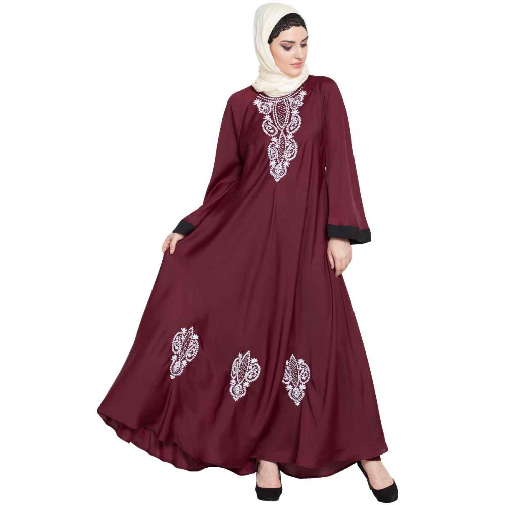 Nazneen Thread Embroidered Umbrella Nida Abaya