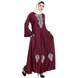 Nazneen Thread Embroidered Umbrella Nida Abaya