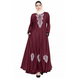 Nazneen Thread Embroidered Umbrella Nida Abaya