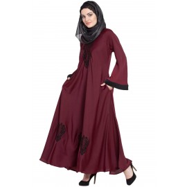 Nazneen Thread Embroidered Umbrella Nida Abaya