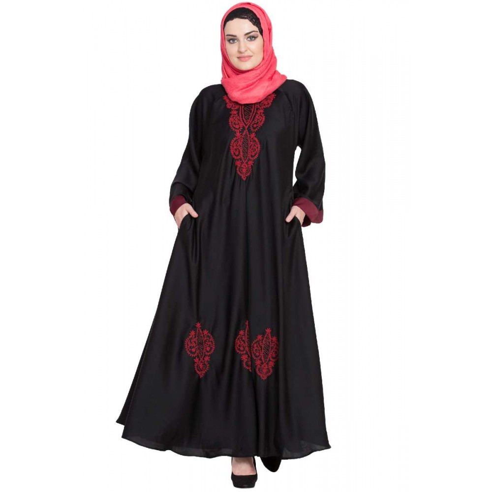 Nazneen Thread Embroidered Umbrella Nida Abaya