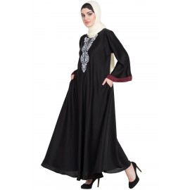 Nazneen Thread Embroidered Umbrella Nida Abaya