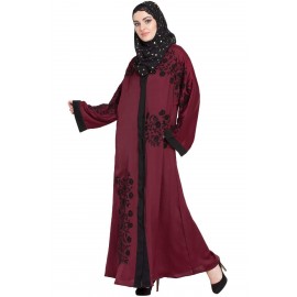 Nazneen Front Open Embroidered Dubai Kaftan