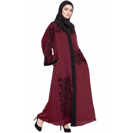 Nazneen Front Open Embroidered Dubai Kaftan