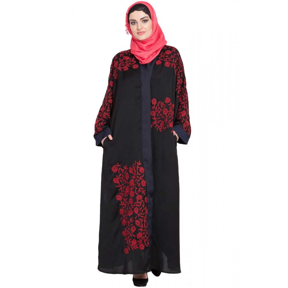 Nazneen Front Open Embroidered Dubai Kaftan