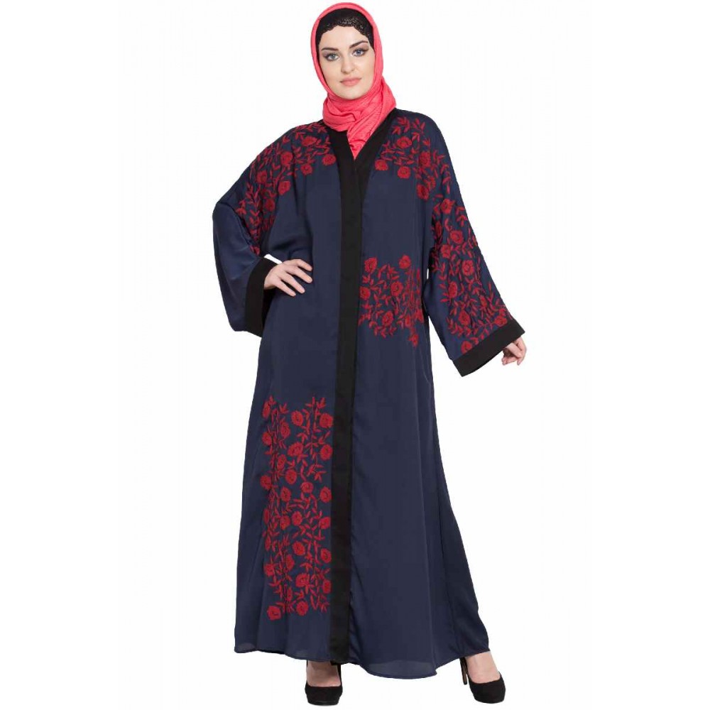 Nazneen Front Open Embroidered Dubai Kaftan