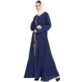 Nazneen Front Embroidered Umbrella Abaya