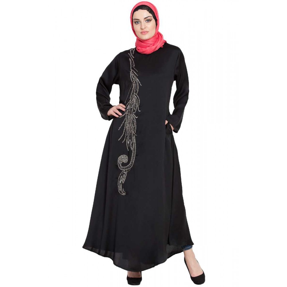 Nazneen Front Embroidered Umbrella Abaya