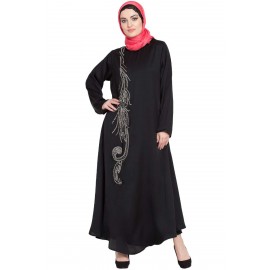 Nazneen Front Embroidered Umbrella Abaya