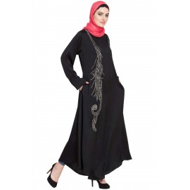 Nazneen Front Embroidered Umbrella Abaya