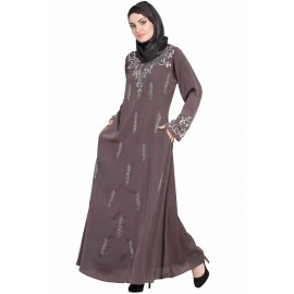 Nazneen Full Hand Embellished A Line Nida Abaya