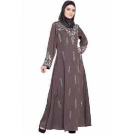 Nazneen Full Hand Embellished A Line Nida Abaya